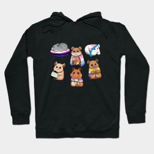 different genders with hamsters Hoodie